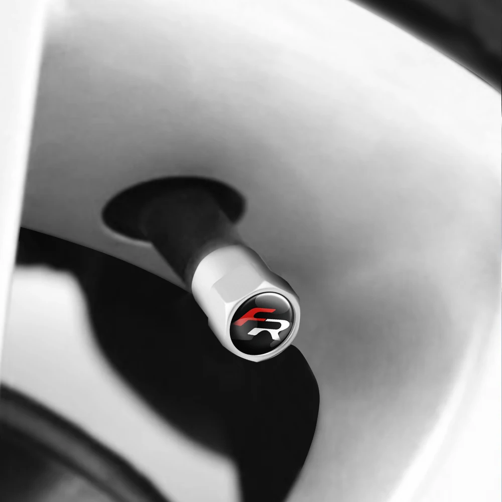 4Pcs Car Wheel Tire Valve Caps Tyre Stem Cover for Seat FR Cordoba Ateca Ibiza Leon Exeo Altea Cupra Arona Bolt-In Accessories