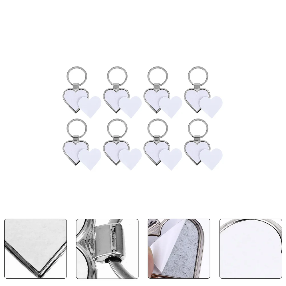 8 Pcs Heat Transfer Keychains Purse Keychain Handbag Charms Bag Hanging Pendant Metal Keychain