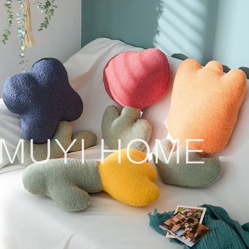 

Flower Pillow Teddy Plush Sofa Decorative Cushion Flower Doll Plush Cute Plant Pillow