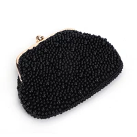 2022 fashion black white pearl ladies clutches handmade beaded luxury evening bag handbags womens party dinner bag clutch purse