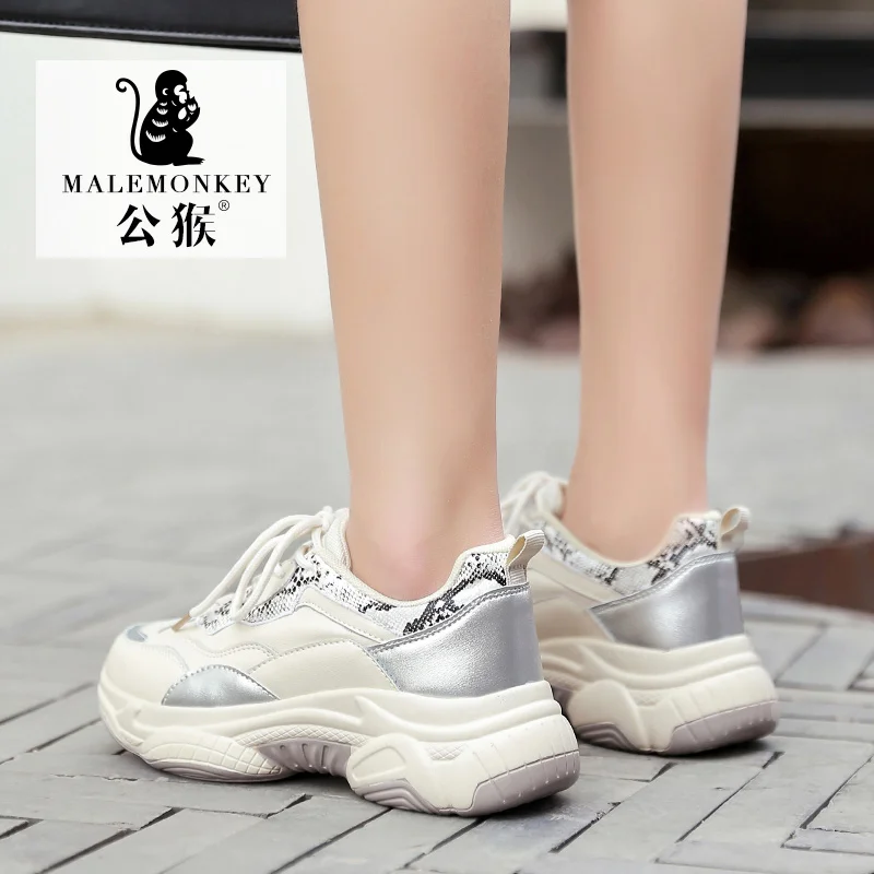 MALEMONKEY Casual Sport Shoes Women 2023 New Round Toe Lace-up Comfortable Ladies Concise Breathable Female Shoes Handmade