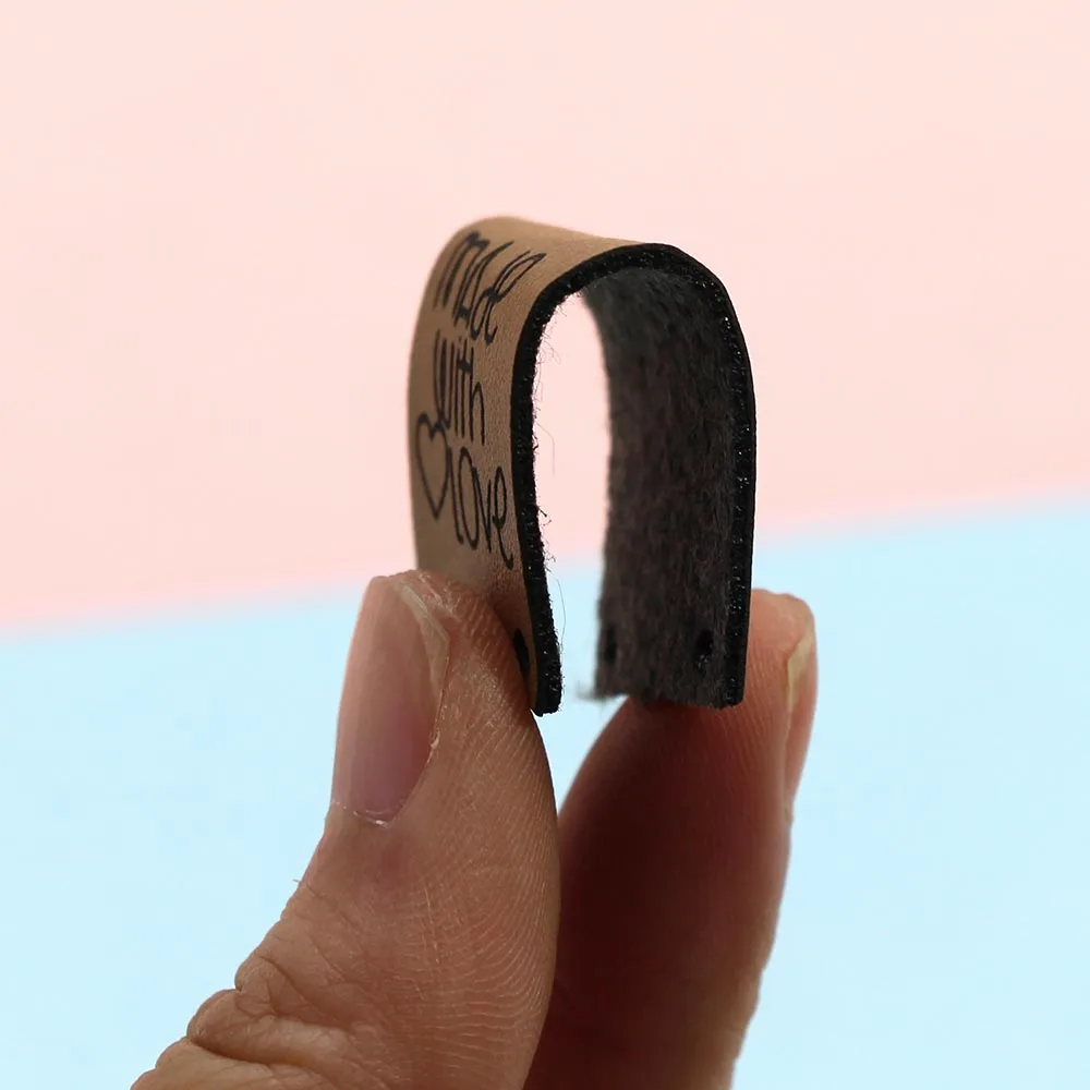 20 шт. кожаных ярлыков ручной работы для одежды, сделанных с любовью ярлык сердца DIY сумки, подарки, вязаные корзины на.