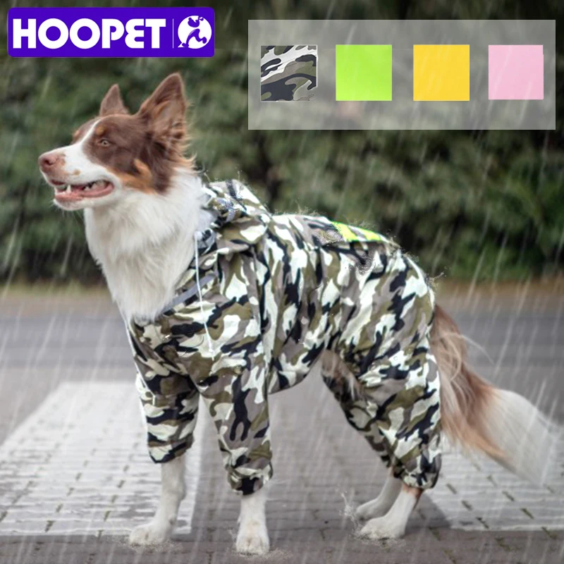 Плащ-дождевик для собак HOOPET, водостойкий золотой плащ-дождевик для собак, лабрадоров, куртка для ретривера
