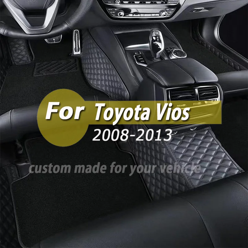 

For Toyota Vios 2013 2012 2011 2010 2009 2008 Car Floor Mats Leather Custom Auto Accessories Waterproof Protect Styling Carpets