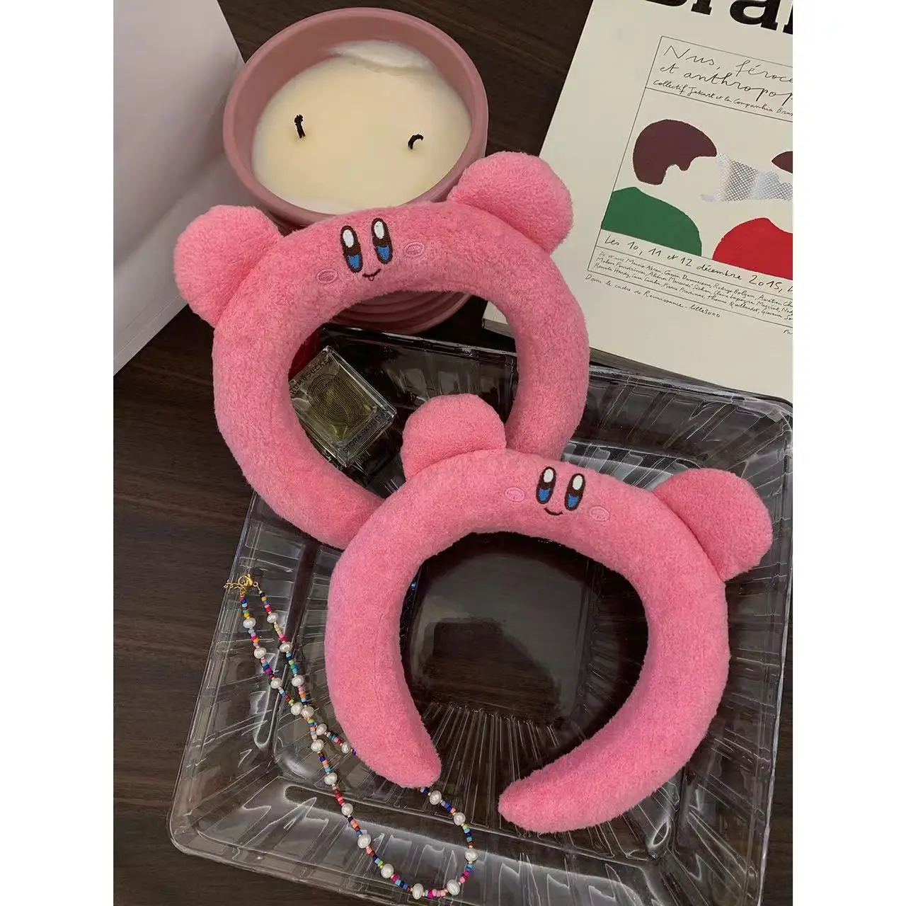 

1 pcs Kawaii Star Kirby Plush Hair Band Kirby Plush Cartoon Cute Face Wash Makeup Hair Decor Anime Plush Toy Girl Birthday Gift