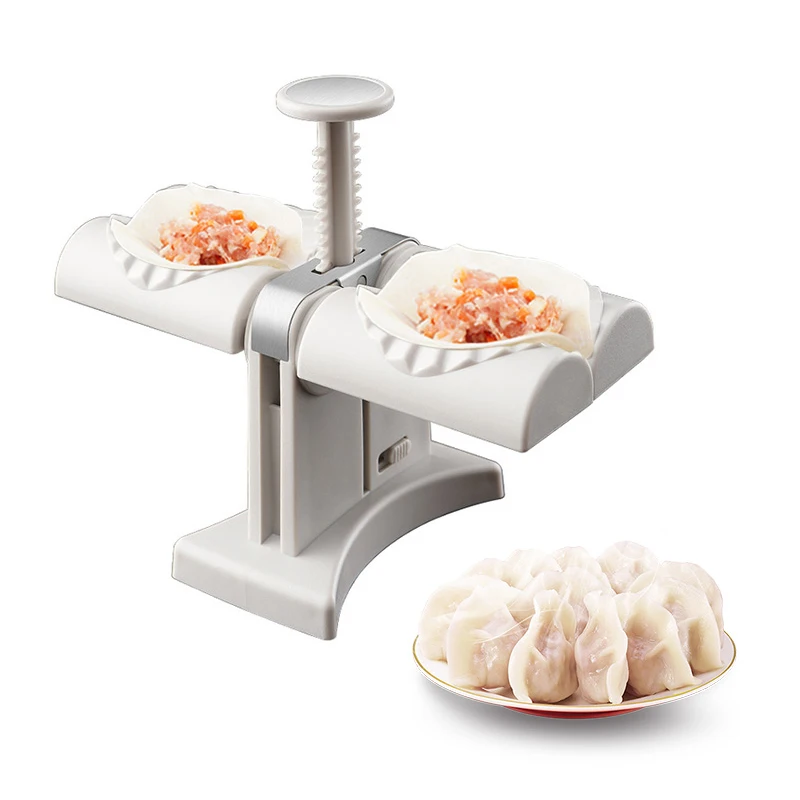 

Automatic Double Head Dumpling Maker Kitchen Artifact Manual Press Dumpling Machine For DIY Dumpling Pastry Maker Tool Mould