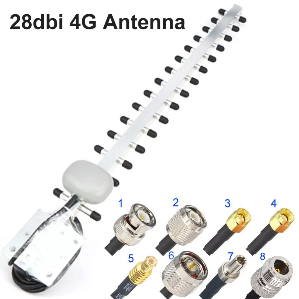 

4G Antenna Yagi Antenna 28dbi 4G LTE SMA Male BNC TNC RP SMA Male Outdoor Directional Booster Amplifier Modem RG58 1.5m