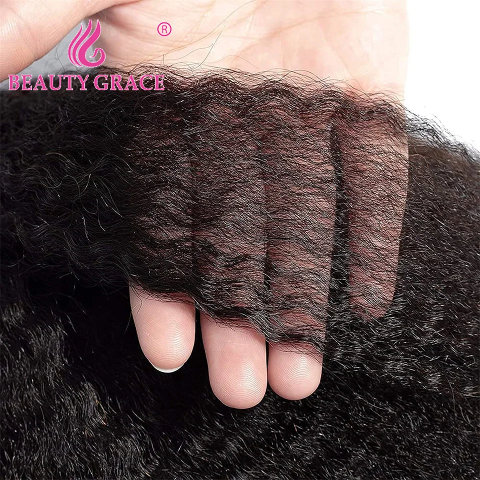 Парик Yaki прямой Женский плотность 180% 13x 4