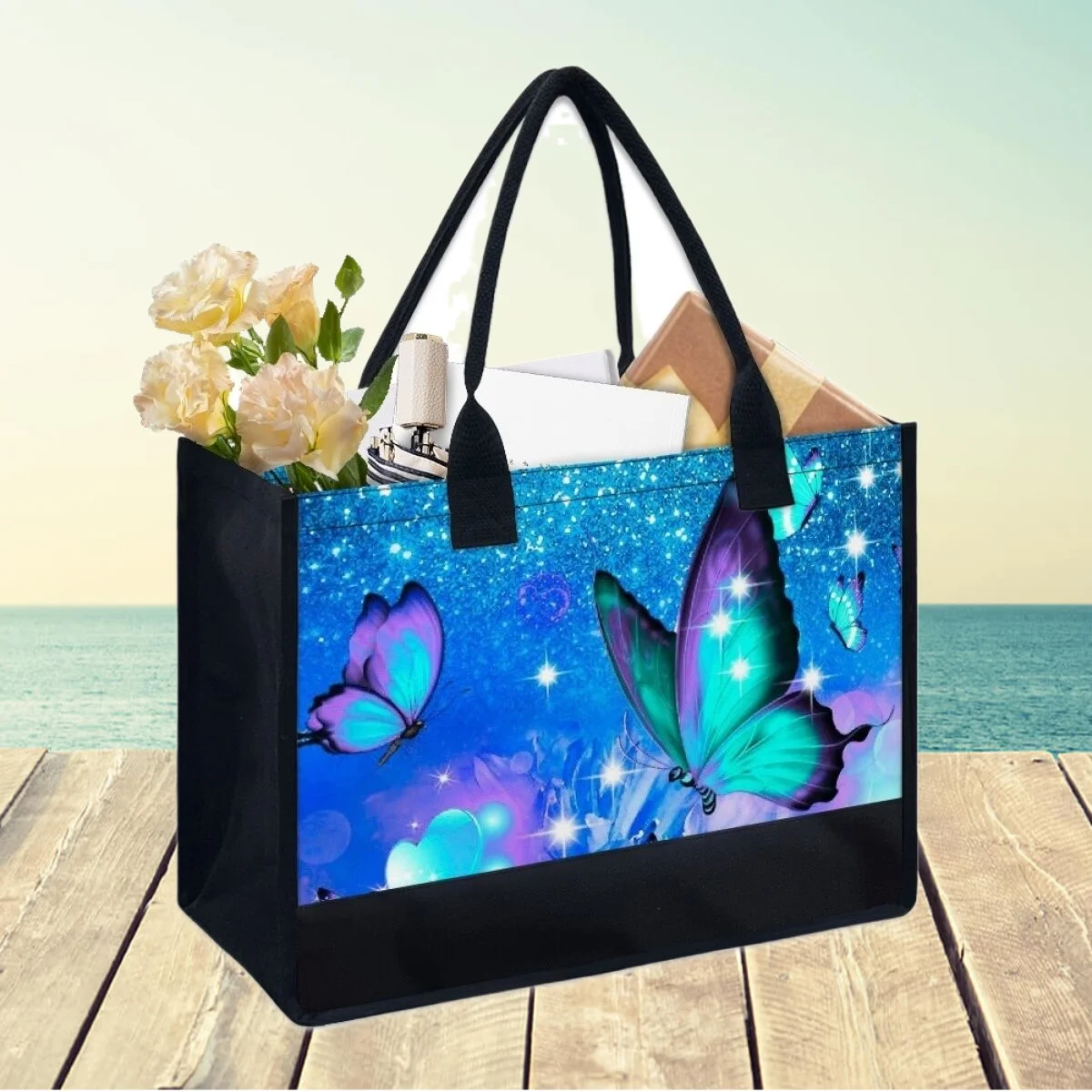

Beautiful Butterfly Print Tote Bags for Women Fashion Durable Portable Luxury Designer Handbag Tendance Bolsas Para Mujeres 2023