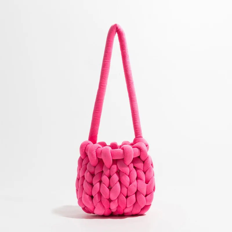 

Fashion Crochet Crossbody Bags Designer Knitted Women Shoulder Bags Rope Woven Messenger Bag Handmade Small Tote Shopper Purses