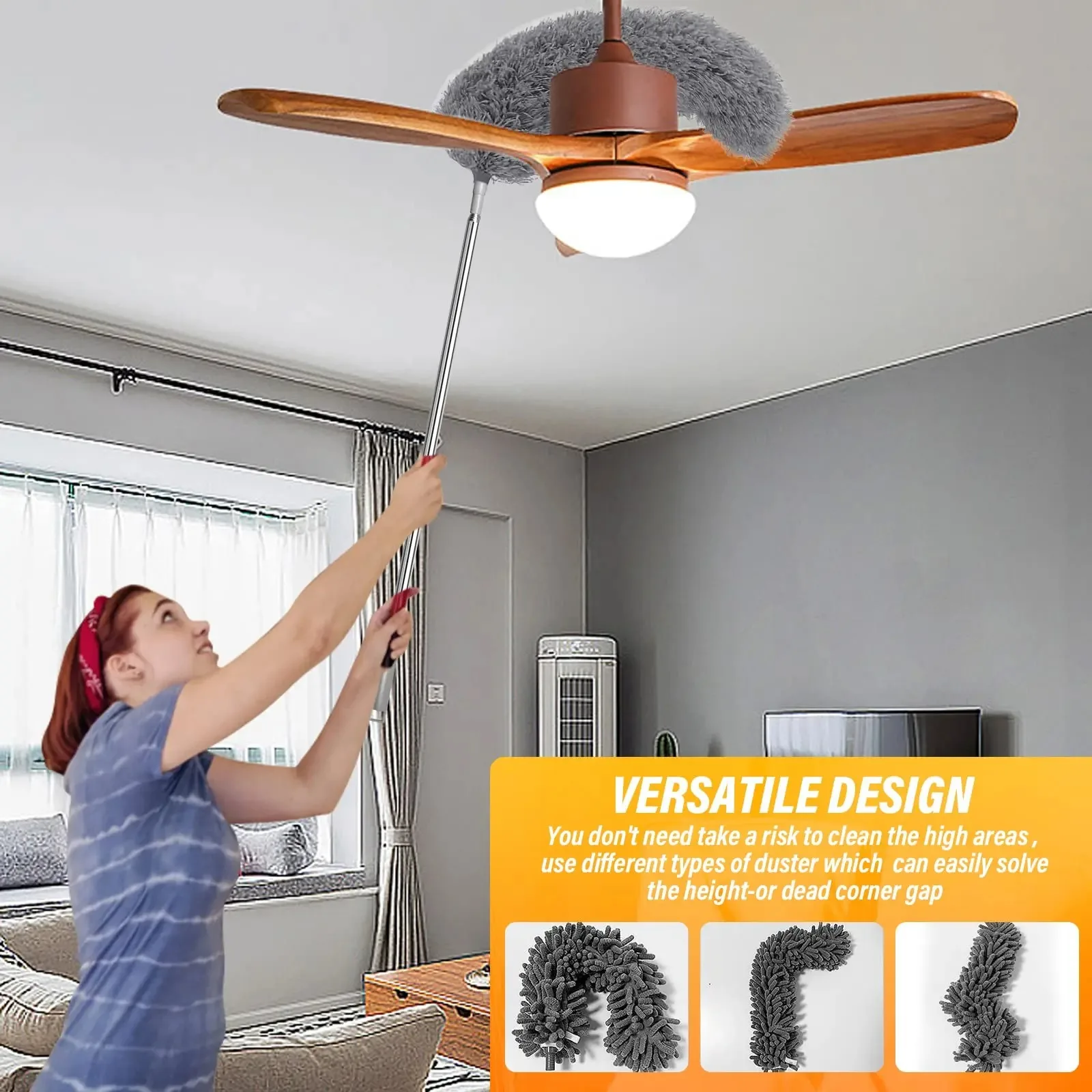 

Телескопический Выдвижной Пылесос Со Стальным Валом Для Домашней Автоматической Чистки, Щетка Для Пыли Из Микрофибры Для Потолка