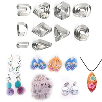 24pcs polymer clay tool stainless steel cutter designer diy ceramic pottery craft cutting mold for earring jewlery pendant make