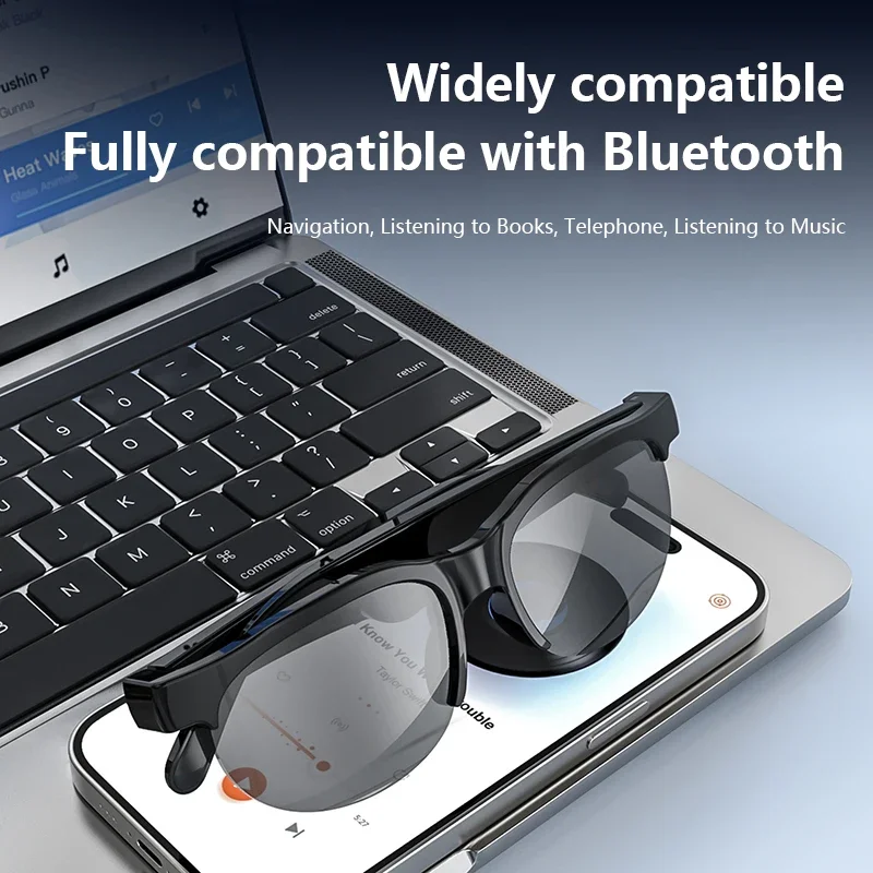 Фото Lenovo 2026 New Smart Glasses AI Translation Bluetooth Conversation Recording Listening To Music Smart Camera Glasses for Adults №2