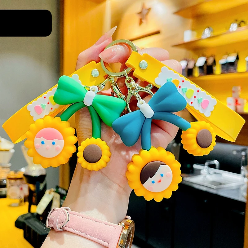

Exquisite Sun Flower Key Chain Pendant Small Fresh Doll Car Key Ring Female Chain Couple Creative Small Gift Key Ring YS255