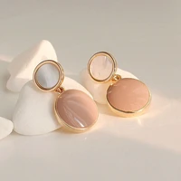 korean version of fashion temperament dripping oil cold wind earrings geometric round color personality female earrings