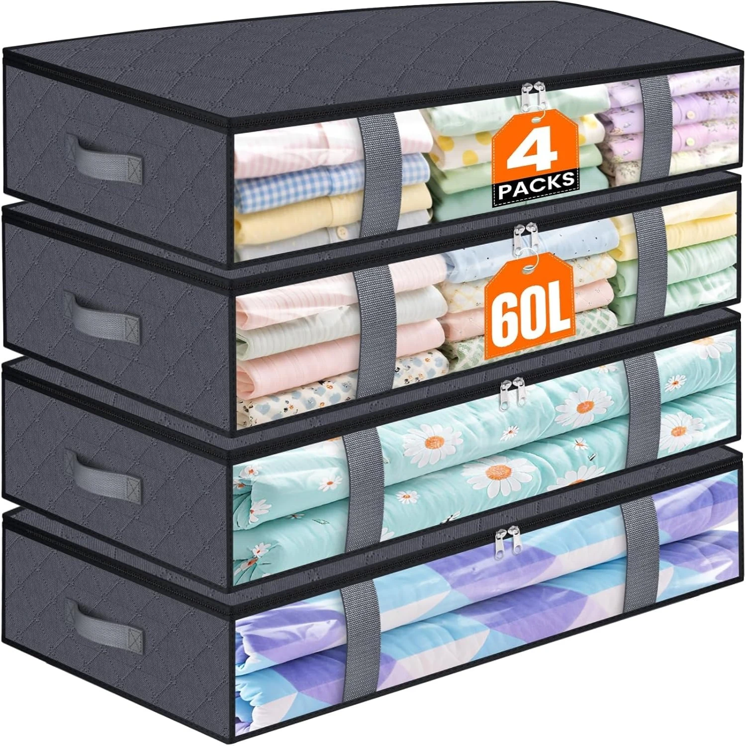 

Набор контейнеров для хранения под кроватью из ПВХ (4 шт)