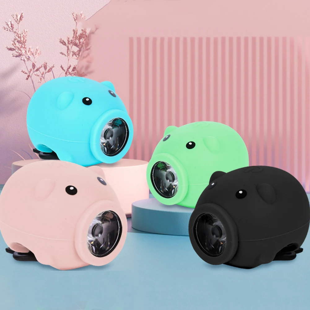 

Children Bike Handlebar Light 3 Lighting Modes Cartoon Pig Night Lights USB Rechargeable Accessories for Balance Car Decoration