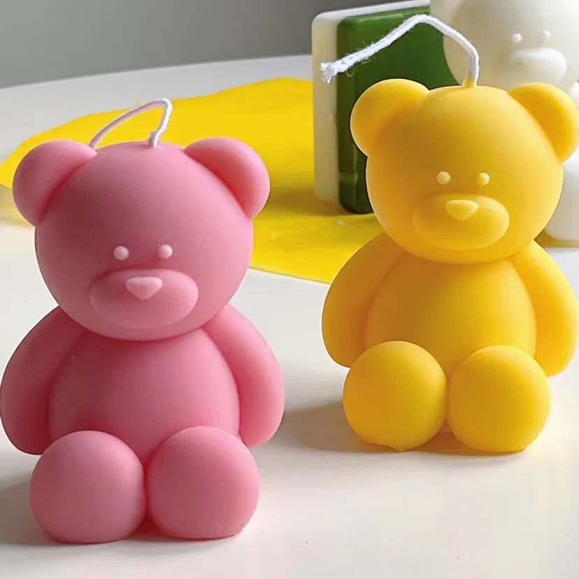 

3D Cartoon Bear candle silicone mold lovely bear chocolate cake Silicone Crafts Candle Making Supplies Gift Home Decoration