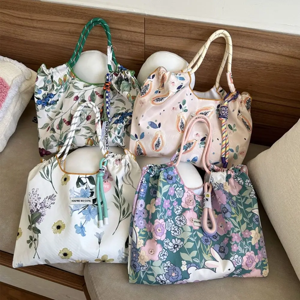 

Вместительная Цветочная сумка, повседневные многоразовые складные женские пляжные сумки для путешествий