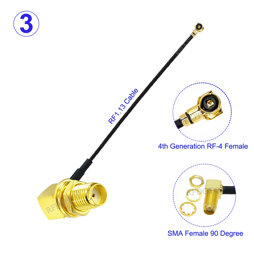 

10 шт./лот RF113 SMA гнездо к IPX-4 MHF4 гнездовой разъем WIFI антенна RF кабель RF1.13 OD = 1,13 мм удлинитель косички 5 см-1 м