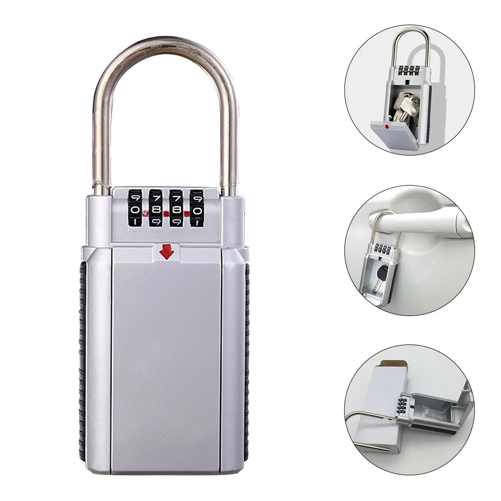 

Lock Box Key Storage Weatherproof Safe Code Portable Combo Lockbox Outside House Password Wall Mounted Digit Holder Resettable
