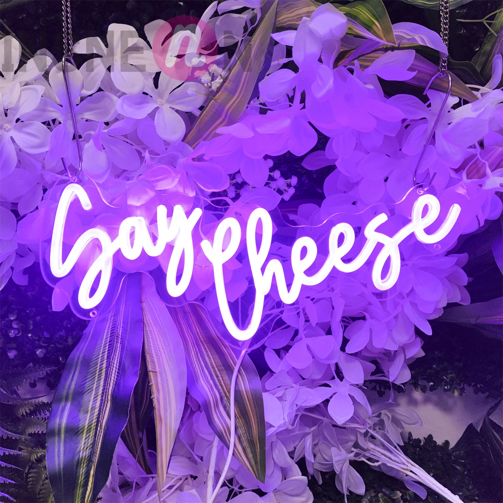 Светодиодная вывеска Say cheesed-Neon фиолетовая для салона красоты настенного рисунка