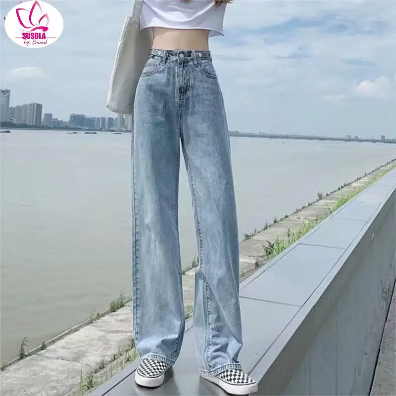 

2022 High Waist Loose Comfortable Jeans For Women Fashionable Casual Straight Pants Mom Jeans Washed Boyfriend Jeans