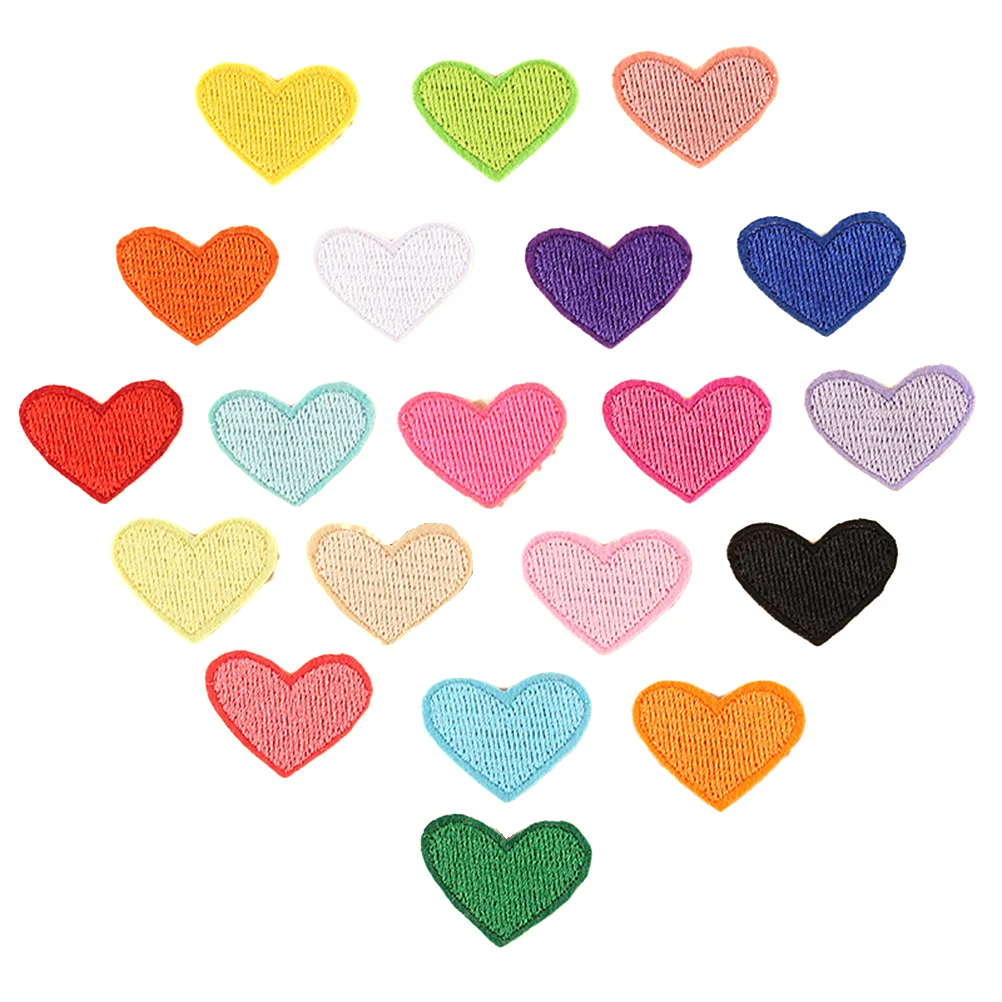 

Heart Patch Clothes Iron Embroideredsewing Diyapplique Love Colored Embroidery Shaped Decorative Multicolor Stickers Appliques