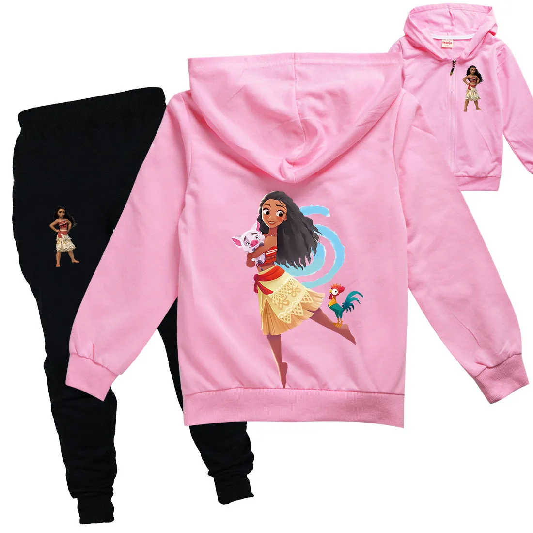 Одежда для маленьких девочек Детский костюм Моаны из мультфильма повседневная