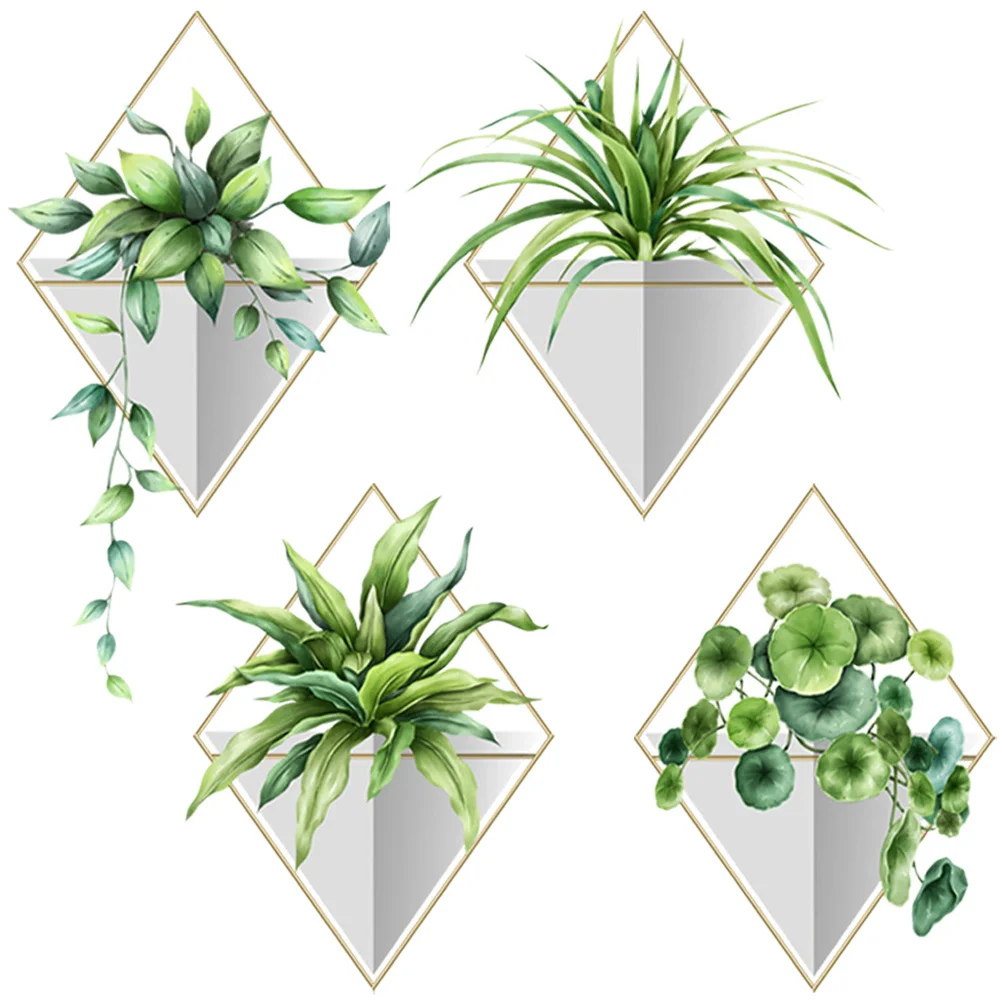 

Fresh Plants Wall Decal Potted Wall Decor Green Potted Potted Wallpaper Nursery Stickers Bonsai Decal Plants Decorative Decals