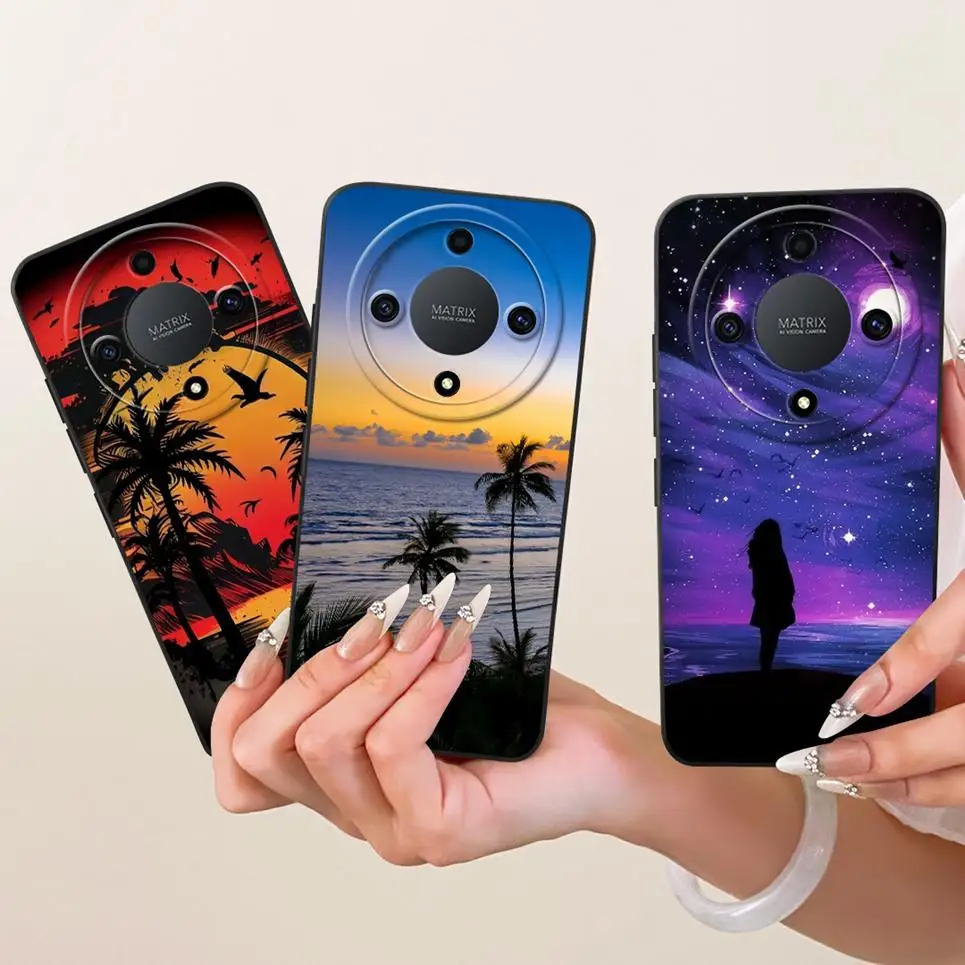 Фото Чехол для телефона Honor X9 X9B X9D X9A с рисунком китайского дракона (Лун), матовый, из жидкого силикона, мягкая задняя крышка, мультяшный дизайн №4