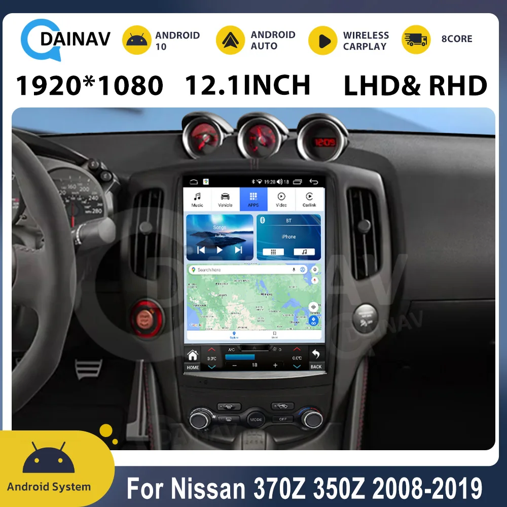 

8+128GB Android 12 Touch Screen Car Radio For Nissan 370Z 350Z 2008-2019 Auto Multimedia DVD Player Navigation GPS Head Unit