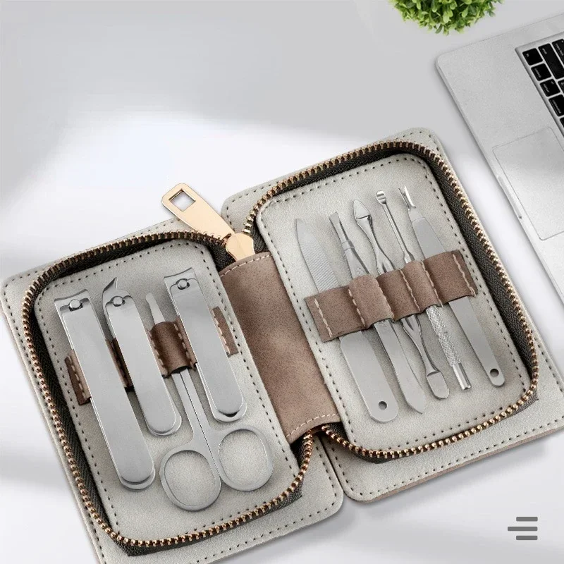 

Набор инструментов для маникюра и педикюра, набор из 9 бытовых ножниц из нержавеющей стали с ложкой для ушей и ногтей