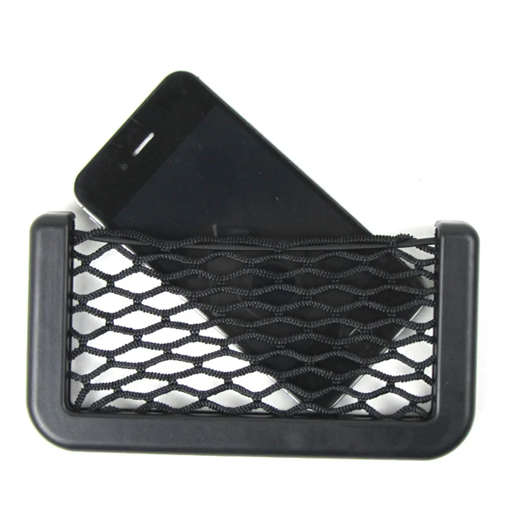 

20*8CM Universal Car Organizer Storage Bag Car Sticky Net Pocket Phone Holder Change Card Storage Bag Auto Interior Accessories