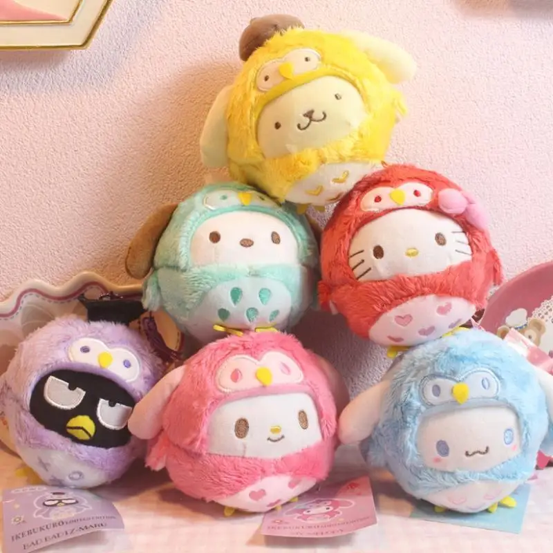 

Kawali Sanrioed Owl Kuromi Plush Keyring Melody Pendent Cinnamorol Soft Stuffed Doll Girls Cars Home Decor Kitty Keychina Toys