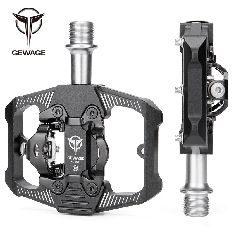 

GEWAGE Bicycle Lock Pedal 2 In 1 With Free Cleat For SPD System MTB Road Aluminum Anti-slip Sealed Bearing Lock Accessories