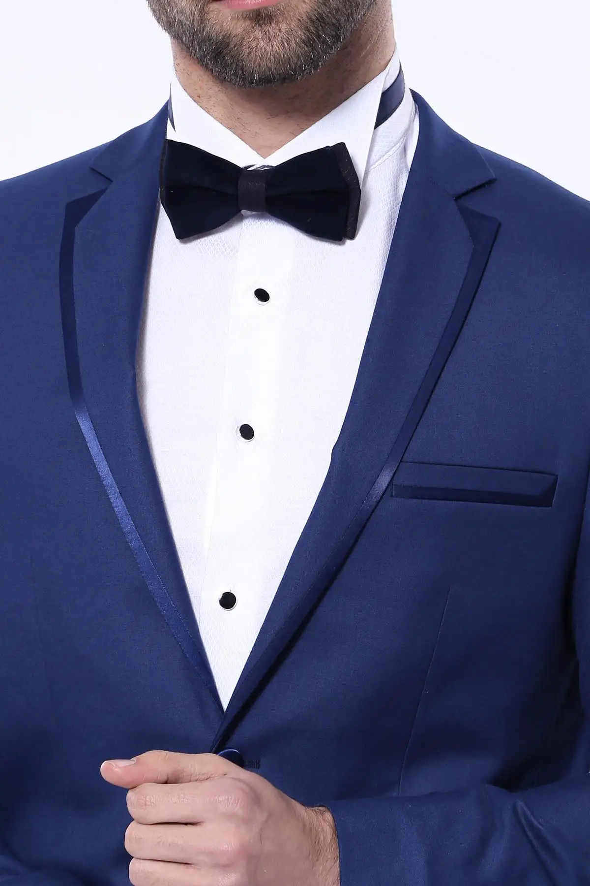 Wessi Men Slim Fit Groom Suit Fabric Wedding Stylish Elegance Elegant Remarkable Double Button Non-Pattern Collar Quality Soft