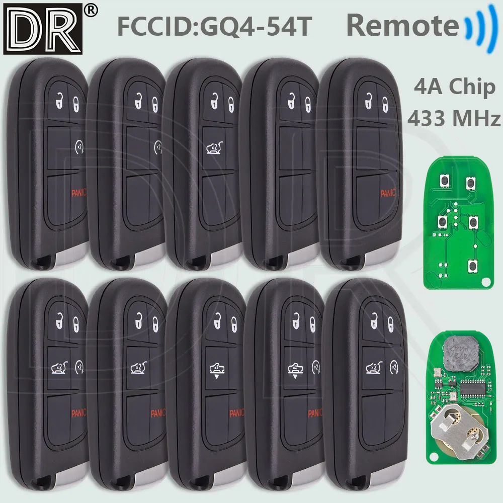 DR GQ4-54T 4A PCF7953M 433 МГц бесконтактный автомобильный ключ дистанционного управления