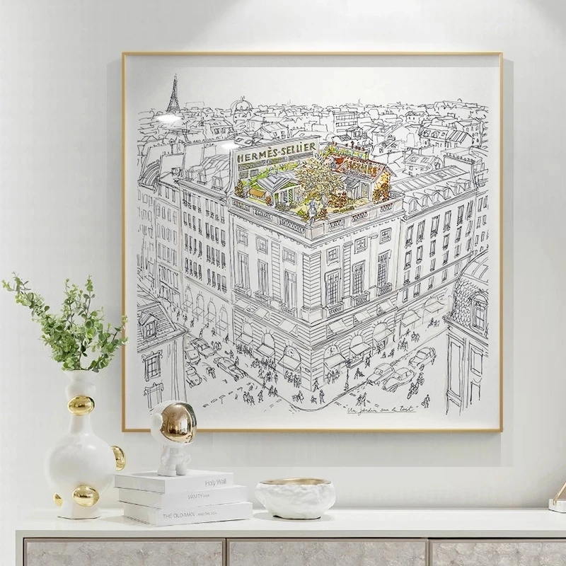 Декор для дома в скандинавском стиле сады Парижа на крыше домашний декор