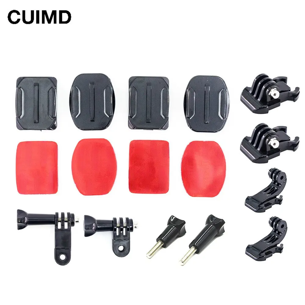 Helmet Curved Flat Mount Three-way Adjustable Pivot Arm Screw Buckle for Gopro Go Pro 9 Session Xiaomi Yi 4k Camera Accessories