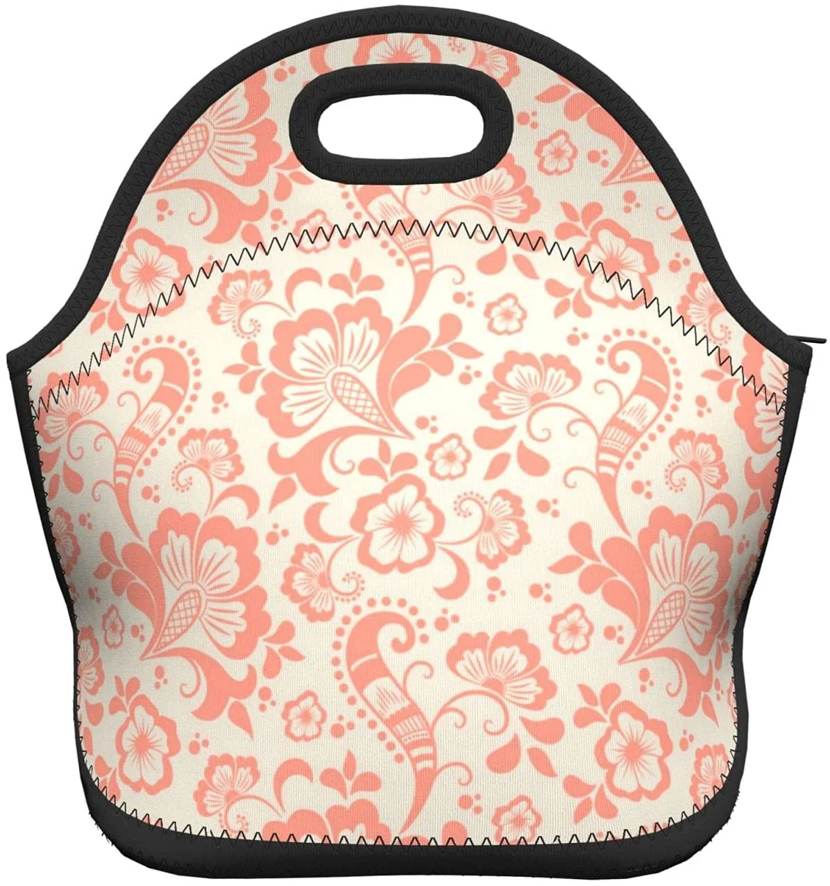 

Beautiful Bohemian Style Flowers Neoprene Lunch Bag Boxs,Durable Thermal Tote Bag Organizer Cooler Bento Bags Lunchbox Handbag