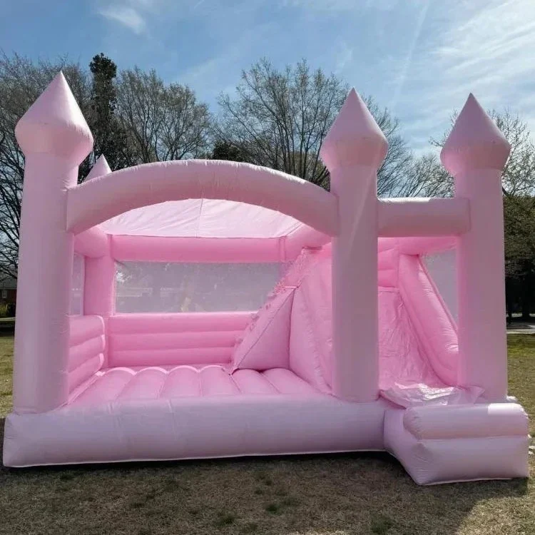 Фото Оптовая продажа пастельных розовых прыжков Bouncer Bounce House Bouncy Castles для покупки №2