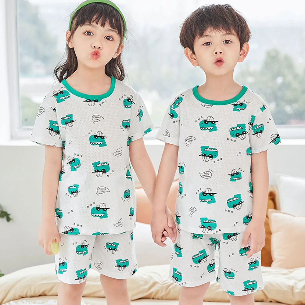 

Детская Пижама, летний комплект одежды для мальчиков и девочек, топ + шорты, одежда для сна, мультяшный Тоторо, хлопковая Детская Пижама