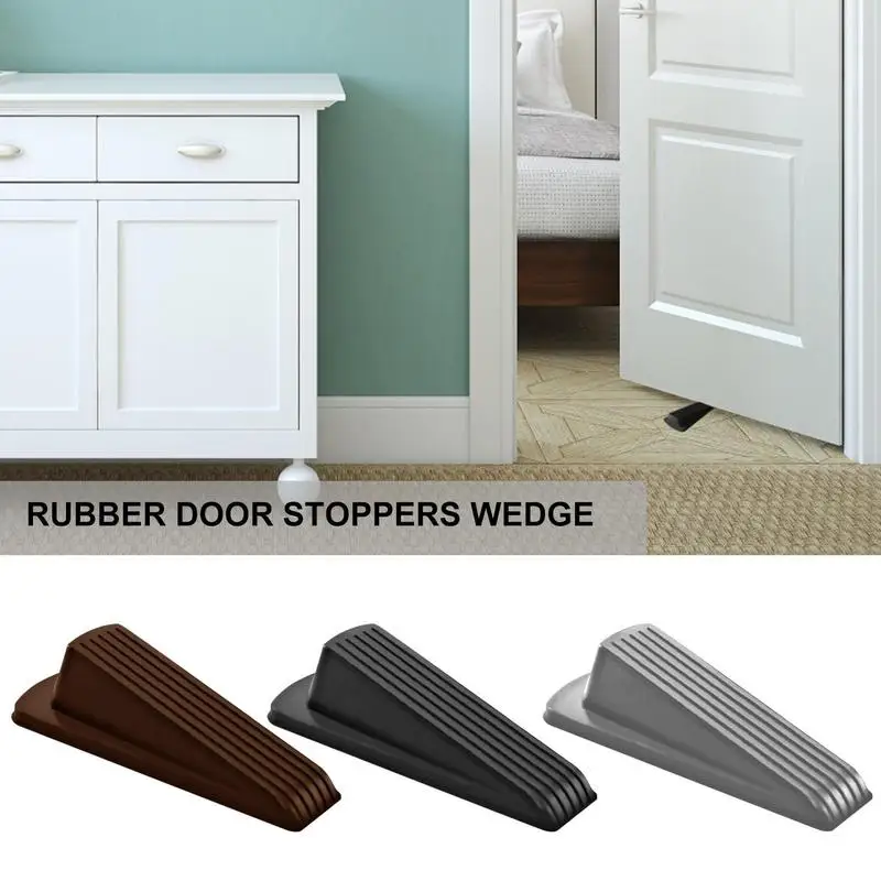 

Doorstops Wedge 4 Pcs Heavy Duty Rubber Door Stopper Wedge Sturdy And Stackable Door Stoppers Wall Protector For Floor And