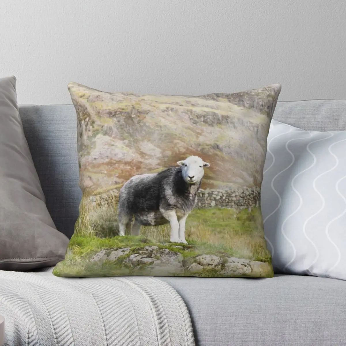 

Herdwick Sheep Square Pillowcase Polyester Linen Velvet Pattern Zip Decorative Pillow Case Home Cushion Cover