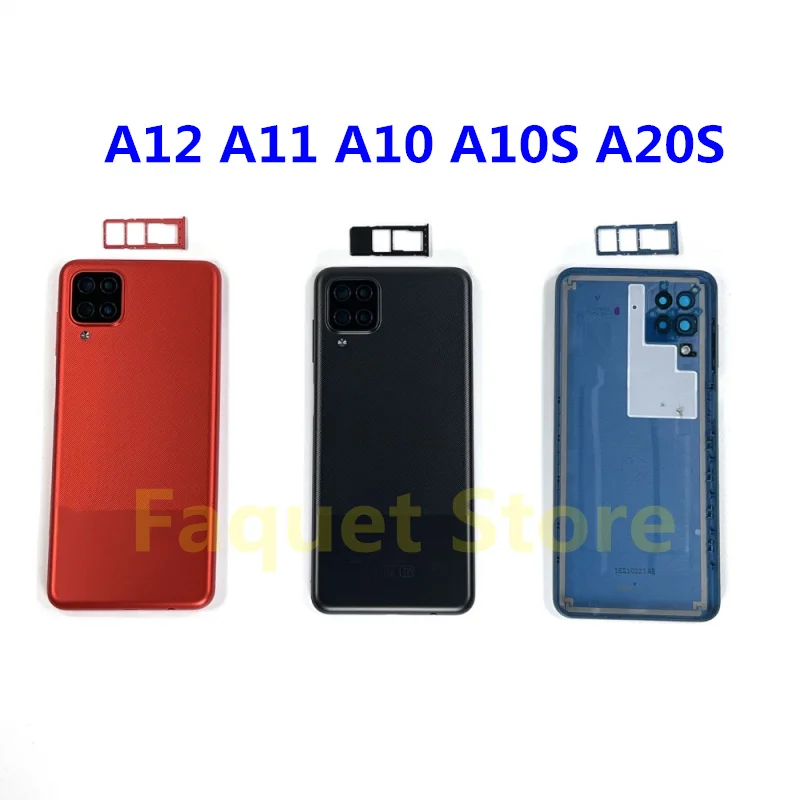 

Rear Housing Case For Samsung Galaxy A12 A11 A10 A10S A20S Battery Door Back Cover Replacement With Camera Lens SIM Card Tray