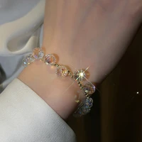 new fashion trend 14k gold plated geometric crystal bracelet ladies girl temperament high quality jewelry aaa zirconia gift