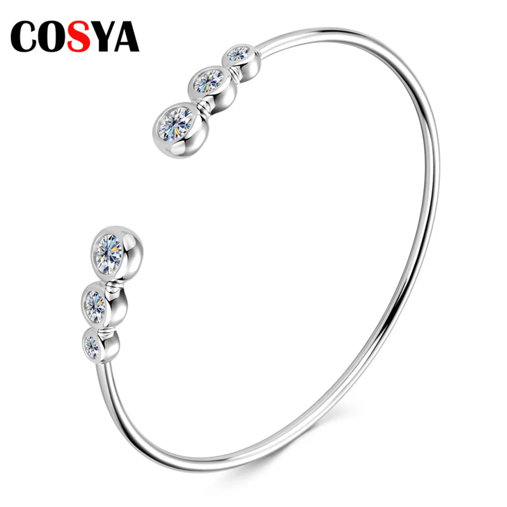 

COSYA 925 Sterling Silver Bracelet Moissanite Luxury Bracelets 1.8ct D Color Diamond Bangles For Women Wedding Gift Fine Jewelry
