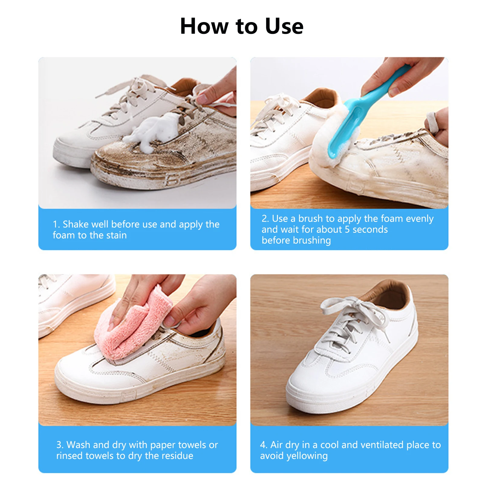 

White Shoe Cleaner Shoe Whitening Cleansing Foam Shoe Protection Shoe Whitener Shoe Stain Remover For Sneakers Canvas Shoes
