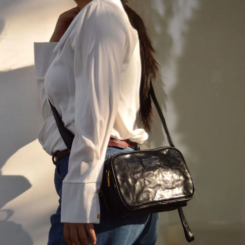 AETOO Новая кожаная сумка через плечо Простой повседневный клатч Ретро Нейтральный